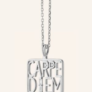 Carpe Diem Medallion Necklace in Sterling Silver