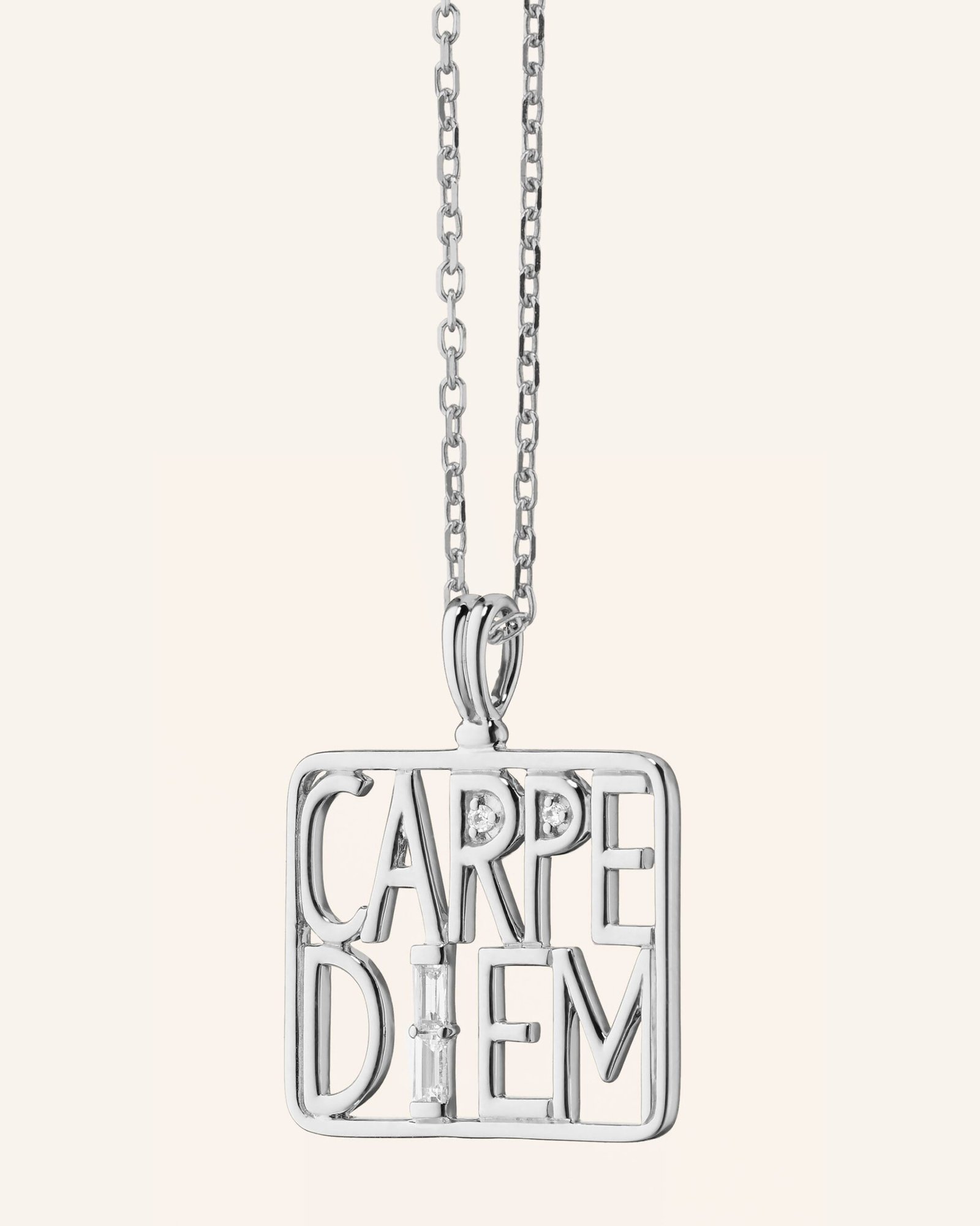 Carpe Diem Medallion Necklace in Sterling Silver