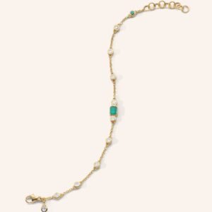 Staggered Diamond & Emerald Tennis Bracelet
