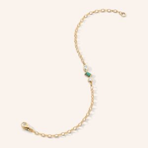 Trio Diamond and Emerald Tennis Bracelet